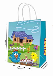 Sacola de Papel Personalizada Galinha Pintadinha