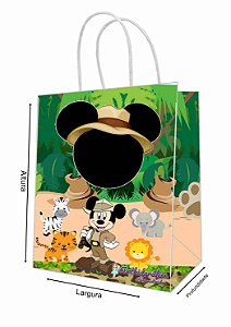 Sacola de Papel Personalizada Mickey Safari