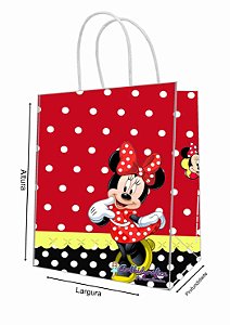 Sacola de Papel Personalizada Minnie Vermelha