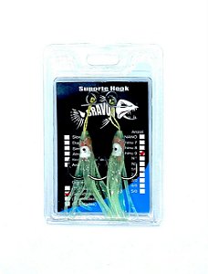 Micro Suporte Hook (2 Anzóis) (Chinu 9) com Lula Atrativa (2 Uni)