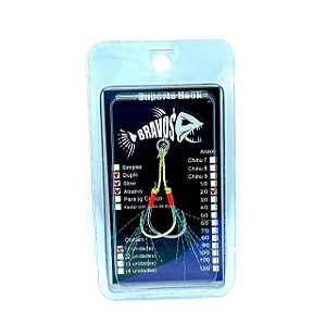 Suporte Hook 2/0 Slow Duplo com Flash Atrativo