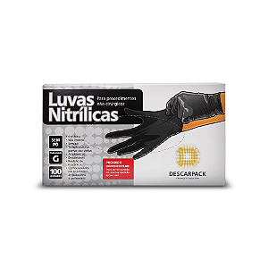 Luva Descarpack Preta sem Pó Tam G