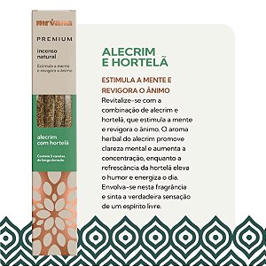 Incenso Natural -Alecrim e Hortelã - Sem Carvão - Vegano