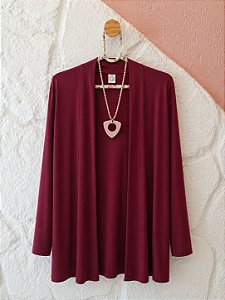 Cardigan Manga Longa Básico Feminino - Tam. Único