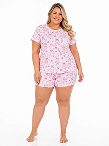 Pijama Feminino Short e Baby Look Algodão