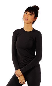 CAMISETA FEMENINA MANGA LONGA TERMICA ICE NEW ELASTIC PRETO