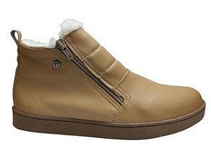BOTINA TENIS DE LÃ ADULTO BEGE FEMININO