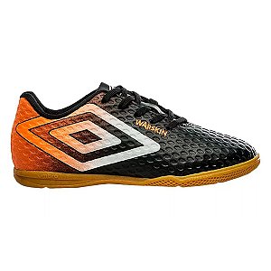 TENIS FUTSAL UMBRO WARSKIN JR-PRETO E LARANJA