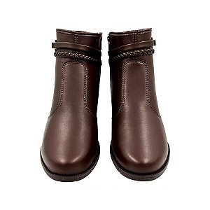 BOTA CUTURNO MOLECA CANO E SALTO BAIXO MARRON FEMININO