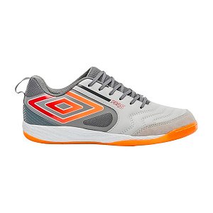CHUTEIRA FUTSAL UMBRO PRO 5 BUMP PRATA LARANJA