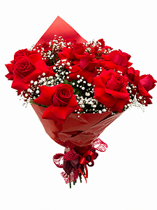 Buquê Com 12 Rosas Colombianas Abertas