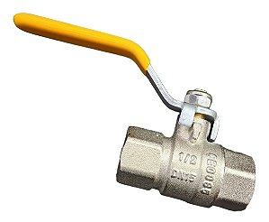 VÁLVULA RETA P/ GAS - 1/2" FÊMEA X 1/2" FÊMEA