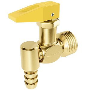 VÁLVULA P/ GÁS 1/2" X 3/8" BM 90 GRAUS COM FUNÇÃO CORTA FOGO