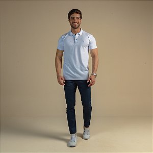 POLO VICENZA PIQUET MASCULINA VIÉS BRANCA