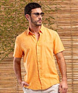 CAMISA LINHO MC ANKOR LARANJA AVERMELHADO