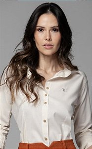 CAMISA FEMININA SOCIAL MANGA LONGA LINHO ÁGATA