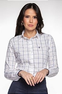 CAMISA FEMININA SOCIAL MANGA LONGA XADREZ PREMIUM
