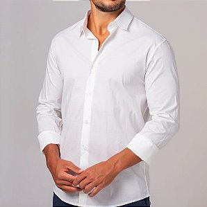 CAMISA SOCIAL COMFORT MANGA LONGA BRANCA