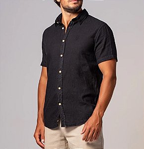 CAMISA LINHO MC ANKOR PRETA