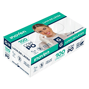 Luva Descartável Látex com Pó 100 unidades - Inoven