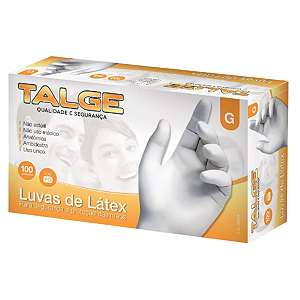 Luva Descartável Látex com Pó 100 unidades - Talge