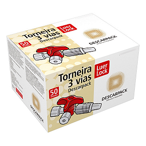 Torneira 3 Vias Luer Lock caixa 50 unidades - Descarpack