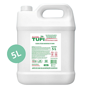 Alcool Líquido 70º INPM Desinfetante Antisseptico 5 Litros Tupi