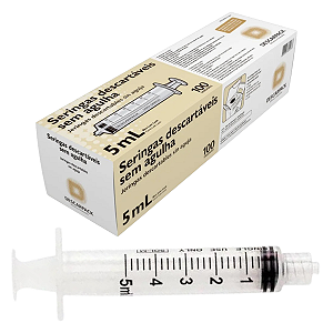 Seringa sem agulha 05 ML Luer Lock Descartável caixa com 100 unidades  - Descarpack