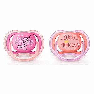 Chupeta Ultra Air Dupla Decorada Menina - 6 a 18 meses - Philips Avent