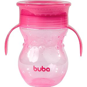 Copo 360º com alça - Rosa - Buba