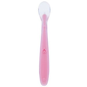 Colher de Silicone Baby Rosa - Buba