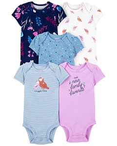 Kit Body 5 Peças Coruja Roxo - 3m (1 a 3 meses) - Carter's