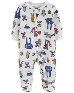 Pijama com pezinho Termal Animais - 9m (6 a 9 meses) - Carter's