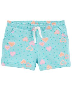 Short Azul Coração Rosa - 3T (3 a 4 anos) - Carter's