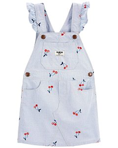 Jardineira Jeans Cereja - 3m (1 a 3 meses) - Oshkosh