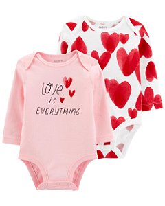 Kit Body 2 Peças Coração Vermelho - 6m (3 a 6 meses) - Carter's