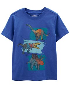 Camiseta Azul Dinossauros - 18m (12 a 18 meses) - OshKosh