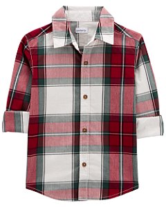 Camisa Social Xadrez Vermelha/Verde - 3T (3 a 4 anos) - Carter's