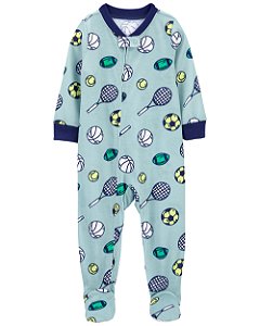 Pijama com pezinho Azul Raquete Tênis - 2T (2 a 3 anos) - Carter's