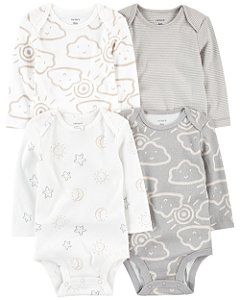 Kit Body 4 Peças Nuvem/Sol - RN - Carter's