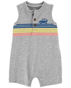 Romper Cinza Carro - 6m (3 a 6 meses) - Carter's