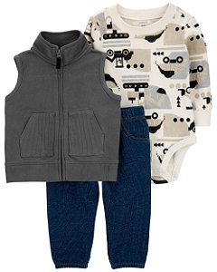 Conjunto 3 Peças Colete Trator - RN - Carter's