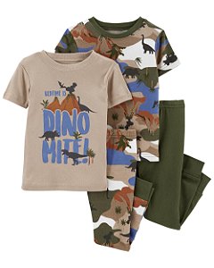 Kit Pijama 4 Peças Dino Exército - 3T (3 a 4 anos) - Carter's