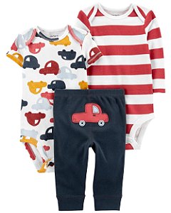 Conjunto 3 peças Carros Vermelho - 24m (18 a 24 meses) - Carter's