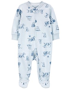 Pijama com pezinho Azul Clarinho Ursos - RN - Carter's