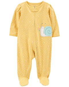 Pijama com pezinho Amarelo Caracol - 3m (1 a 3 meses) - Carter's
