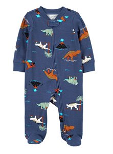 Pijama com pezinho Azul Dinos - 6m (3 a 6 meses) - Carter's