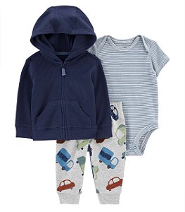 Conjunto 3 peças Moletom calça Carros - 12m (9 a 12 meses) - Carter's