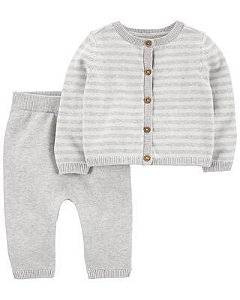 Conjunto 2 peças Cinza Listrado - RN - Carter's