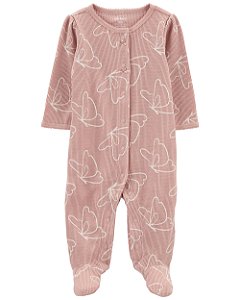 Pijama com pezinho Rosinha Borboleta - 9m (6 a 9 meses) - Carter's